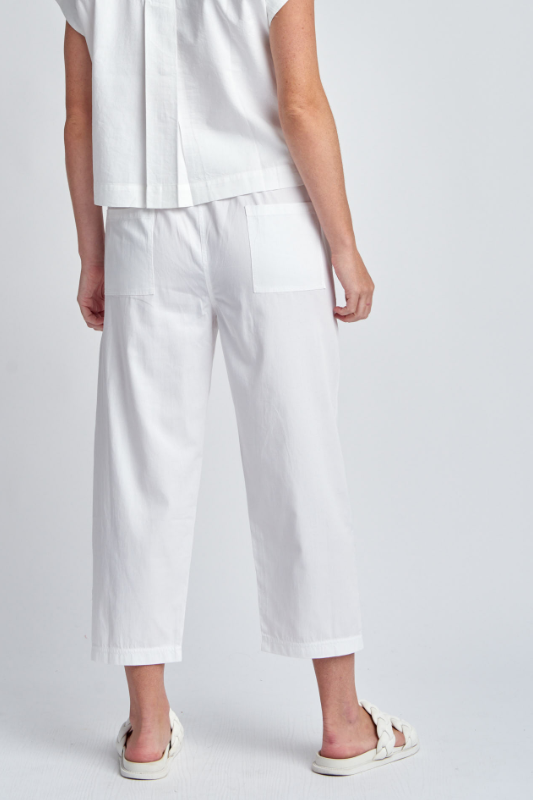 Cloth Paper Scissors Front Pocket Cotton Pants in White