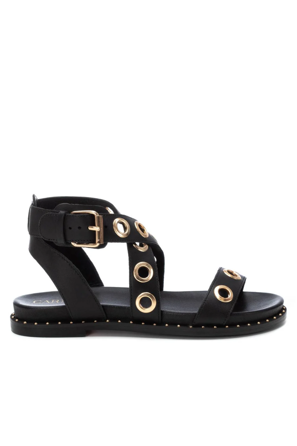 Carmela Leather Sandal in Black