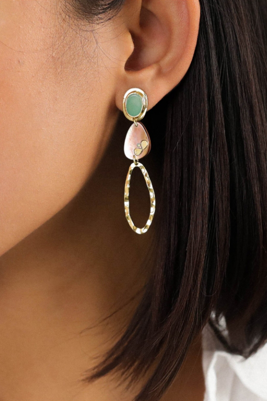 Franck Herval Colombine Oval Top Post Earrings