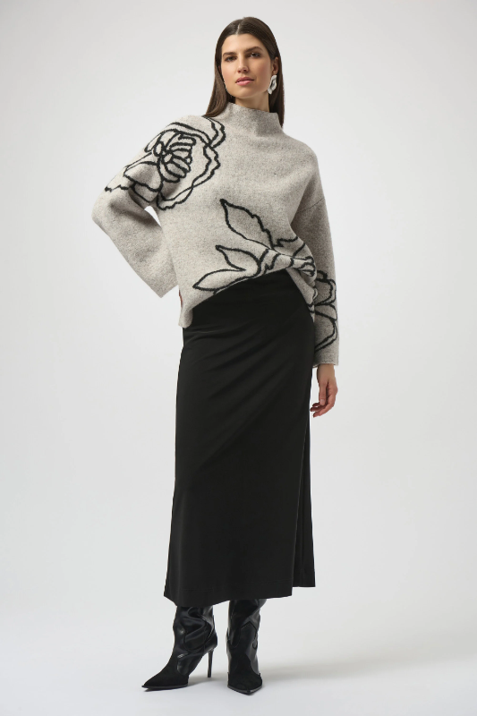 Joseph Ribkoff Silky Knit Pull-On Maxi Skirt | Black | 254018