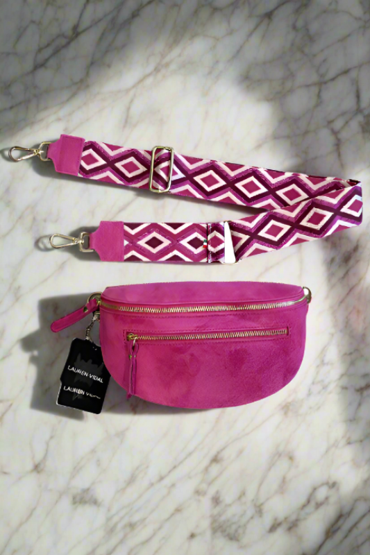 Lauren Vidal Elda Double Zip Bag | Rose
