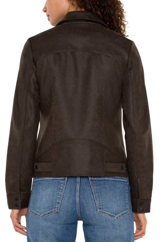 Liverpool LA Moto Jacket Faux Leather | Black Olive