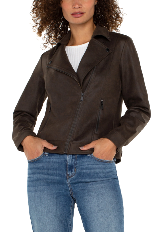 Liverpool LA Moto Jacket Faux Leather | Black Olive