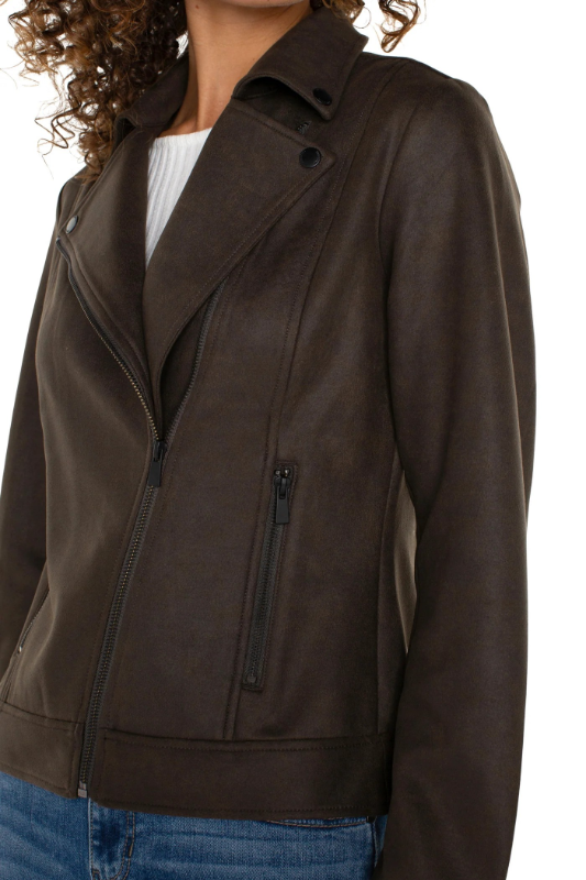 Liverpool LA Moto Jacket Faux Leather | Black Olive