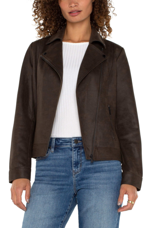 Liverpool LA Moto Jacket Faux Leather | Black Olive