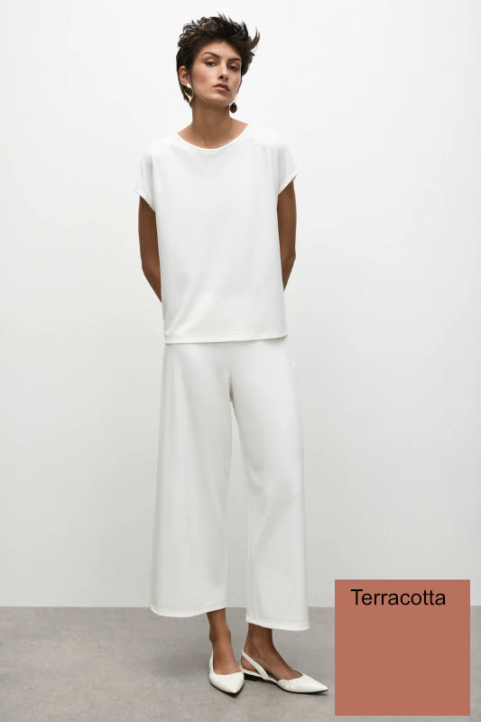 Mela Purdie Crop Palazzo Pant | Powder Knit | Terracotta