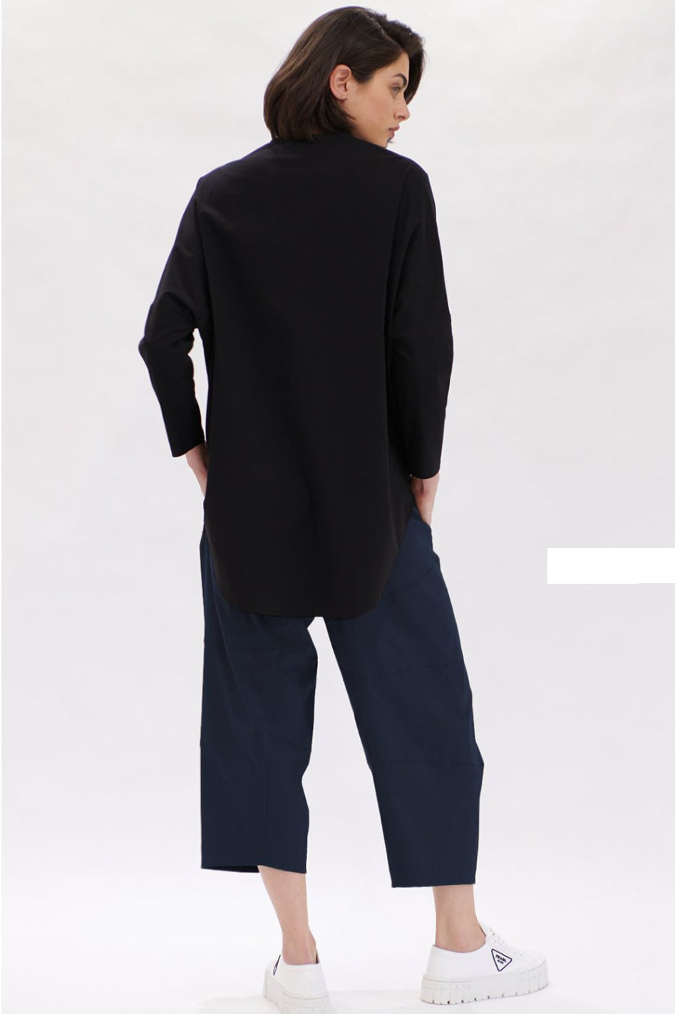 Mela Purdie Cropped Tuscan Pant in Microprene French Navy