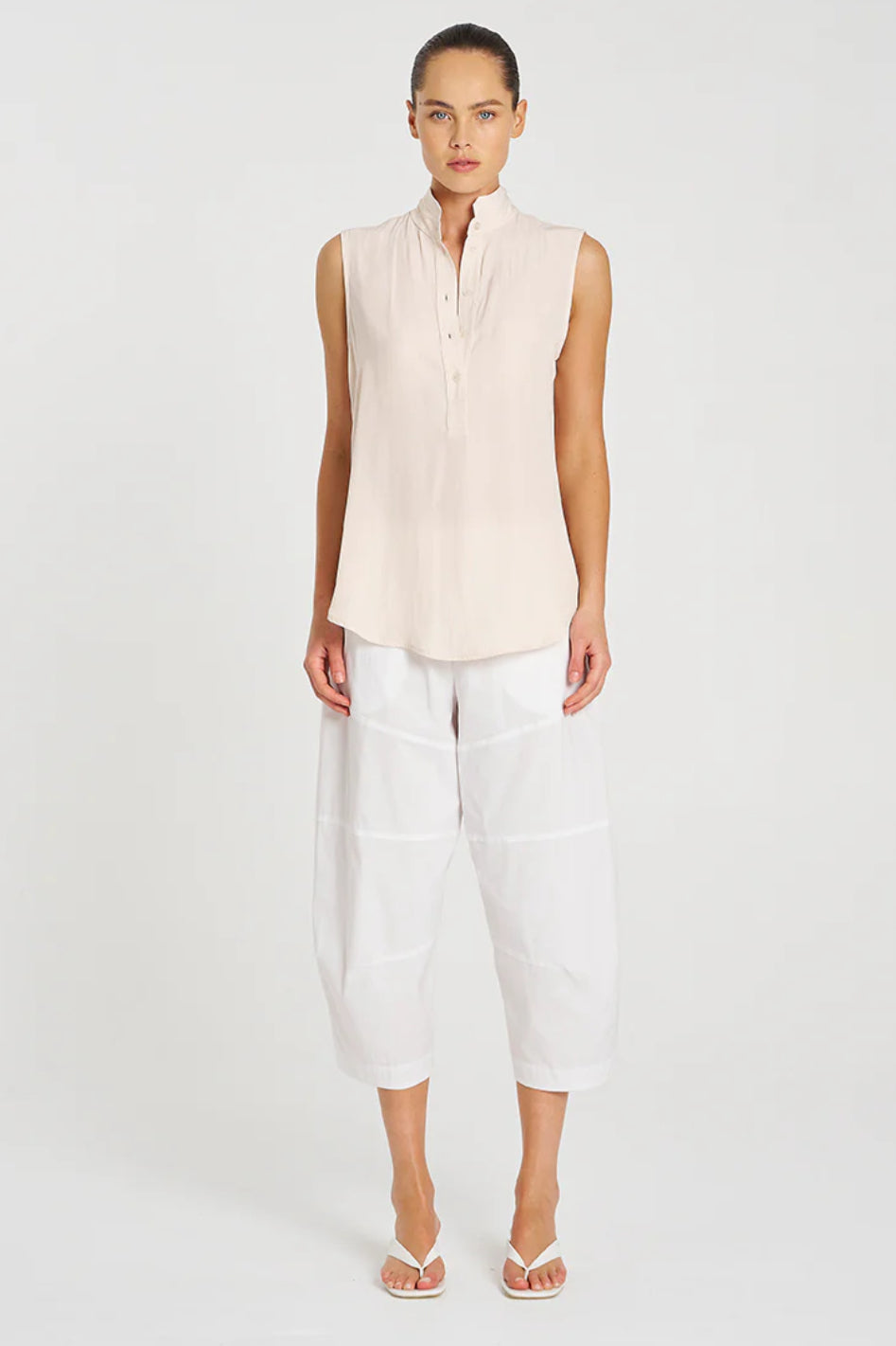 Mela Purdie Cropped Tuscan Pant | Microprene | White
