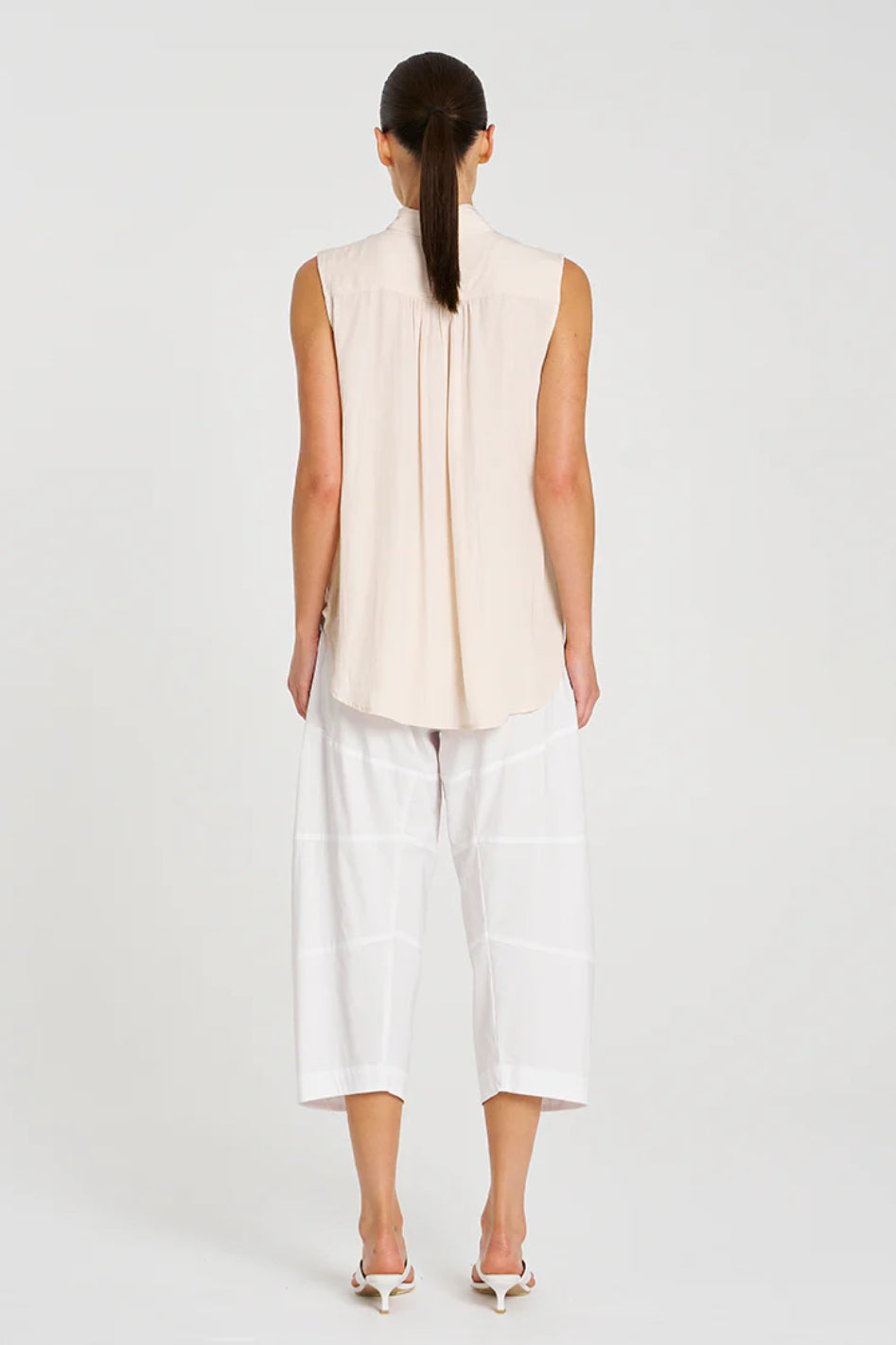 Mela Purdie Cropped Tuscan Pant | Microprene | White