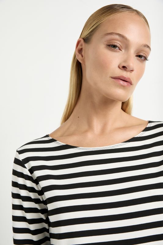 Mela Purdie Relaxed Boat Neck | Bevel Stripe Knit