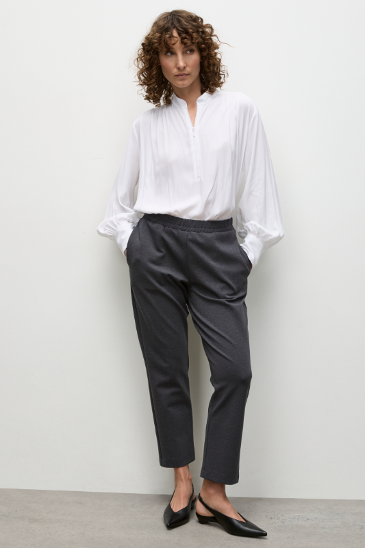 Mela Purdie Ankle Pant | Ebony Marl | Polished Ponte