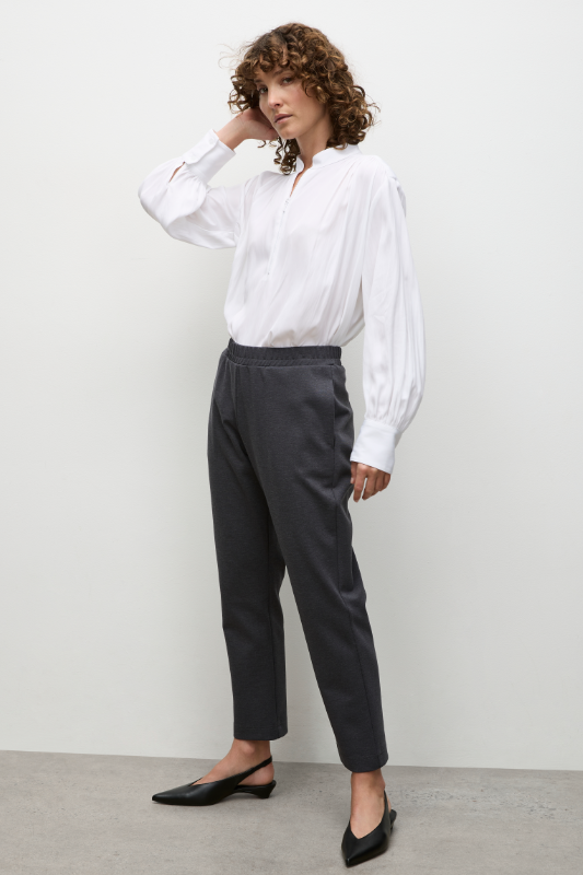 Mela Purdie Ankle Pant | Ebony Marl | Polished Ponte