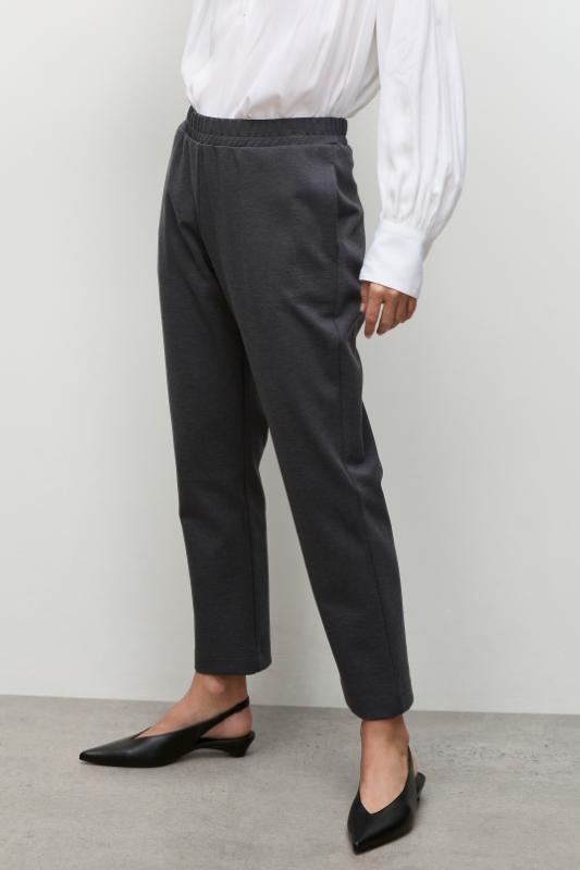 Mela Purdie Ankle Pant | Ebony Marl | Polished Ponte