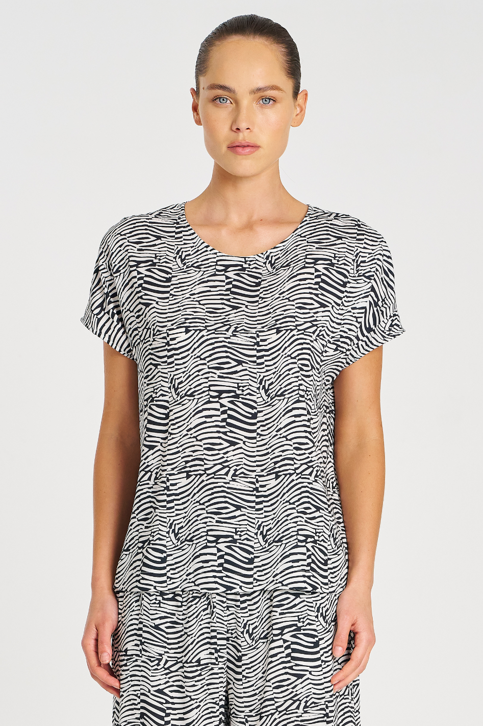 Mela Purdie Cap Shell | Terrain Print Charmeuse