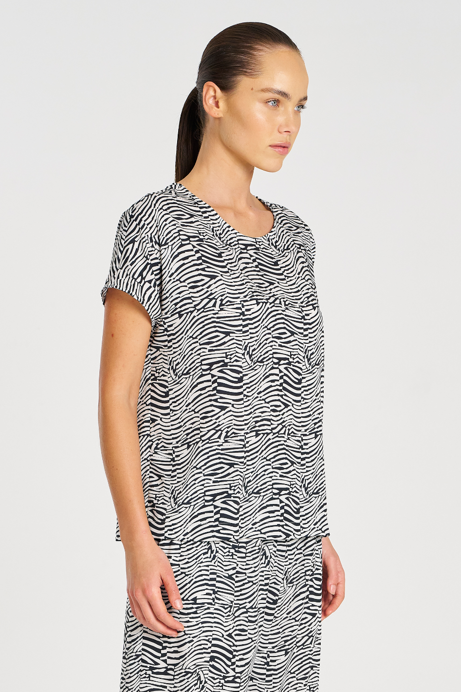 Mela Purdie Cap Shell | Terrain Print Charmeuse