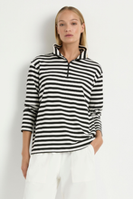 Load image into Gallery viewer, Mela Purdie Half Zip Sweater in Bevel Stripe Knit

