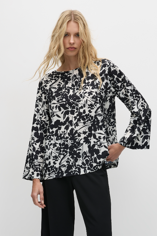 Mela Purdie L.S. Slice Neck Plaza | Tuberose Print Charmeuse