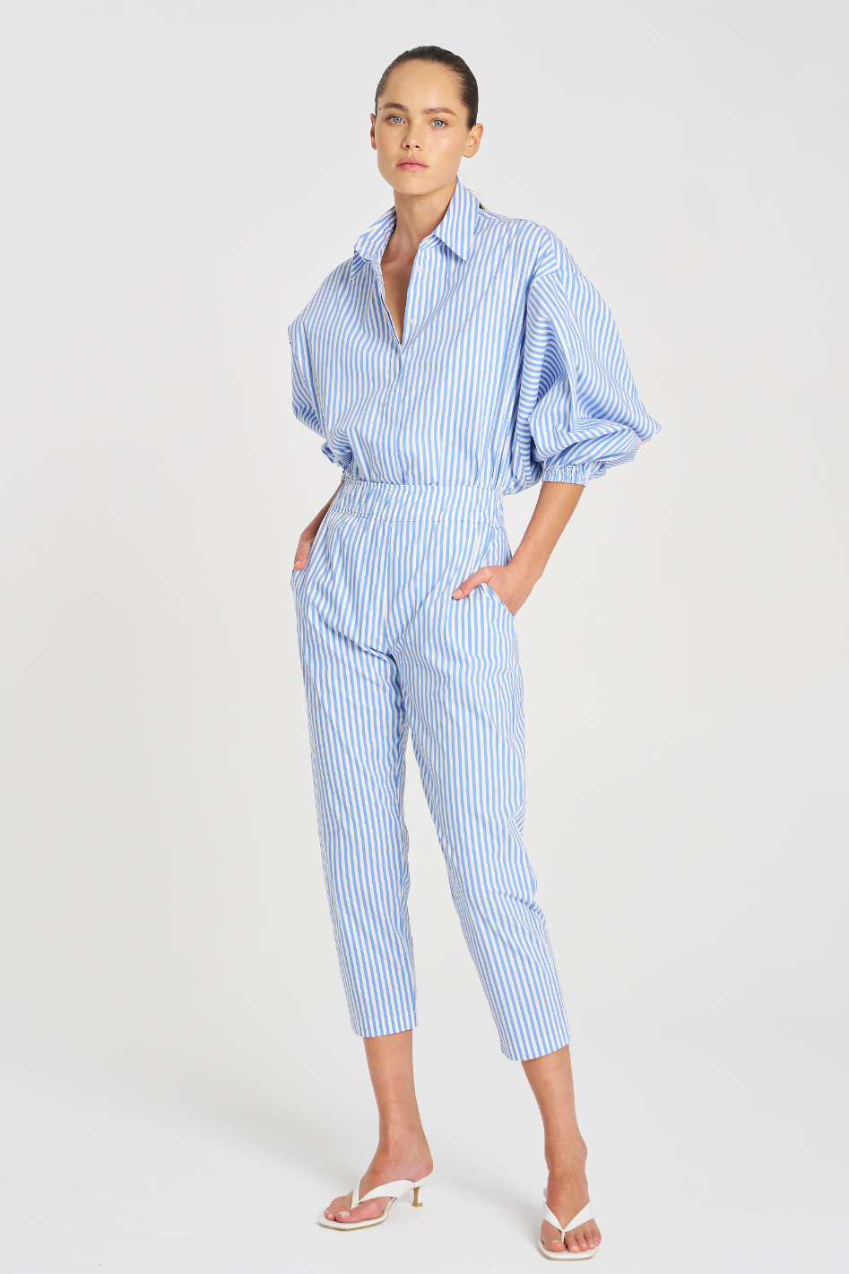 Mela Purdie Nomad Pant | Stripe Microprene | Miami/White