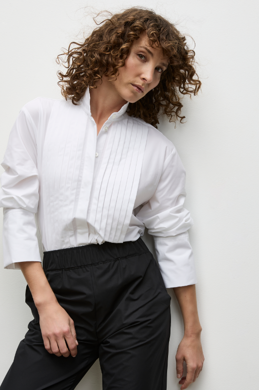 Mela Purdie Powder Tux Shirt | Black | Powder Weave