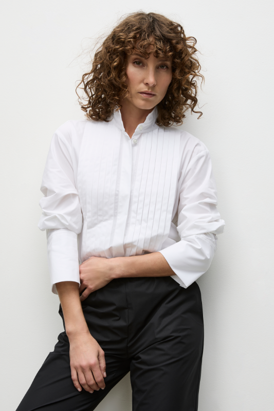 Mela Purdie Powder Tux Shirt | Black | Powder Weave