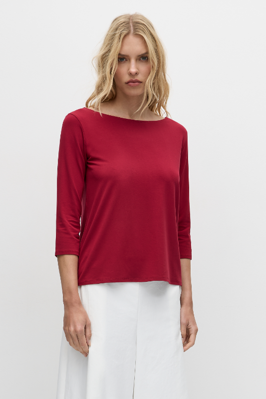 Mela Purdie Relaxed Boat Neck | Berry | Matte Jersey