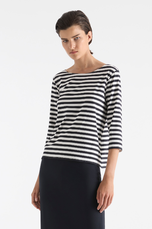 Mela Purdie Relaxed Boat Neck | Bevel Stripe Knit