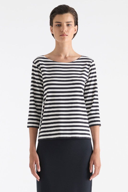Mela Purdie Relaxed Boat Neck | Bevel Stripe Knit