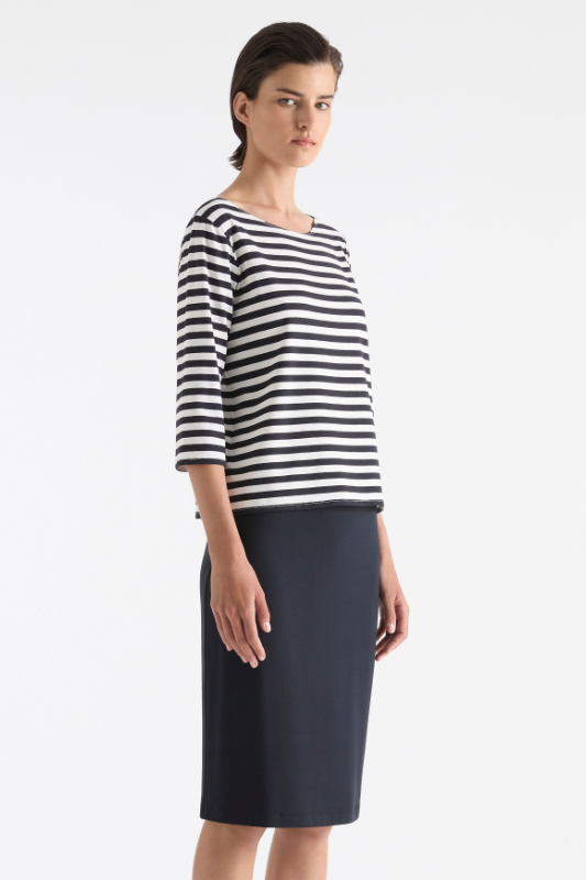 Mela Purdie Relaxed Boat Neck | Bevel Stripe Knit
