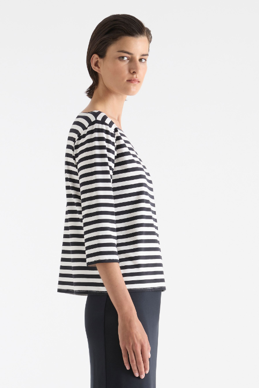 Mela Purdie Relaxed Boat Neck | Bevel Stripe Knit
