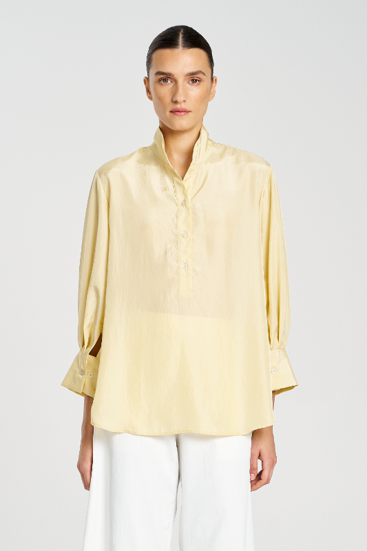 Mela Purdie Resort Shirt | Tumbled Taffeta | Champagne