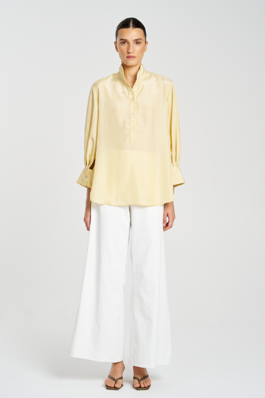 Mela Purdie Resort Shirt | Tumbled Taffeta | Champagne