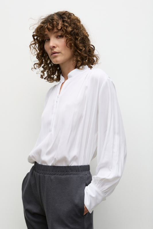 Mela Purdie Soft Zip Blouse | White | Mache