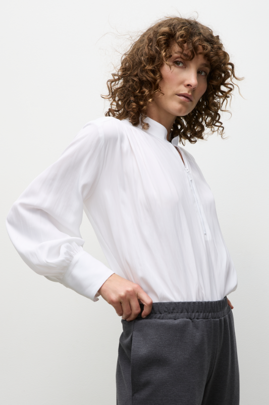 Mela Purdie Soft Zip Blouse | White | Mache