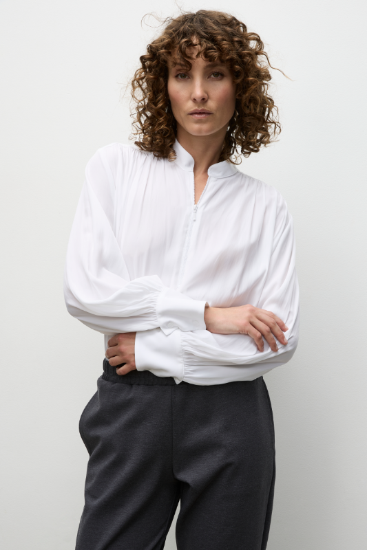 Mela Purdie Soft Zip Blouse | White | Mache