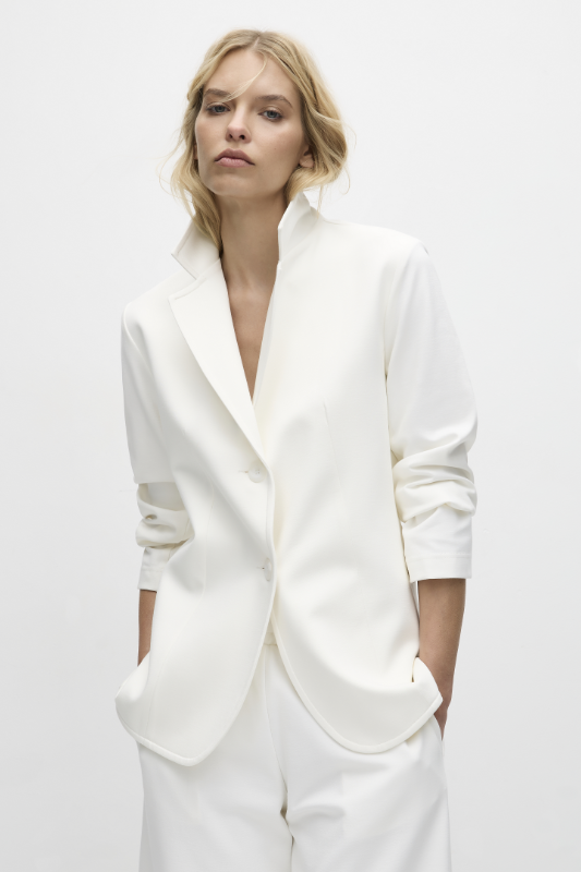 Mela Purdie Trim Blazer | Polished Ponte | Winter White