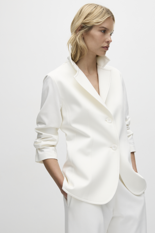 Mela Purdie Trim Blazer | Polished Ponte | Winter White
