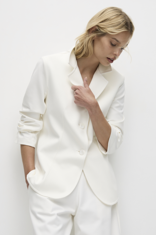 Mela Purdie Trim Blazer | Polished Ponte | Winter White