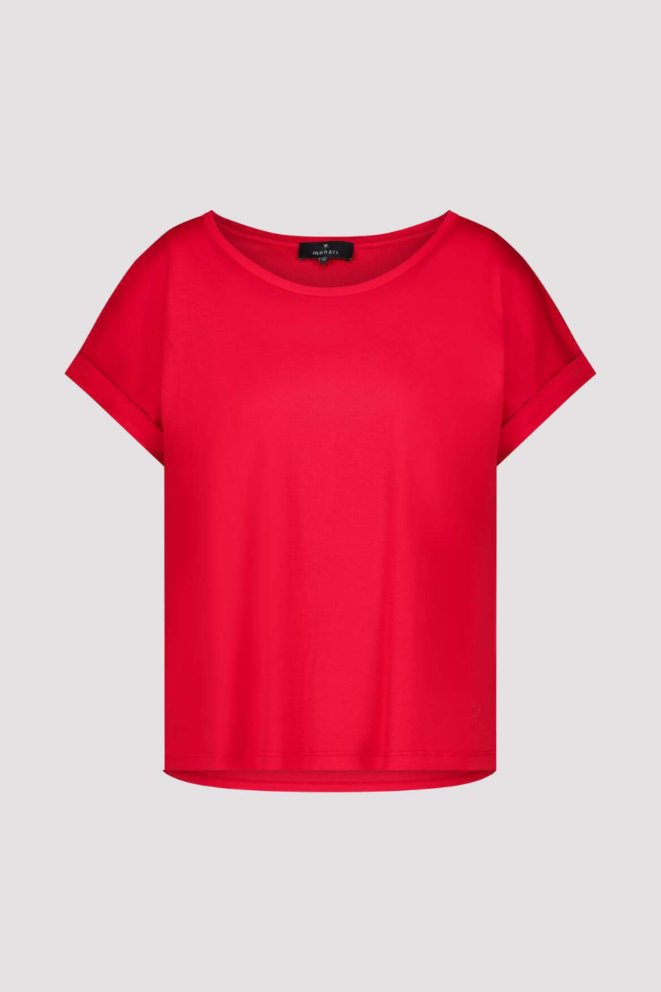 Monari Basic Round Neck Pima T-Shirt in Red