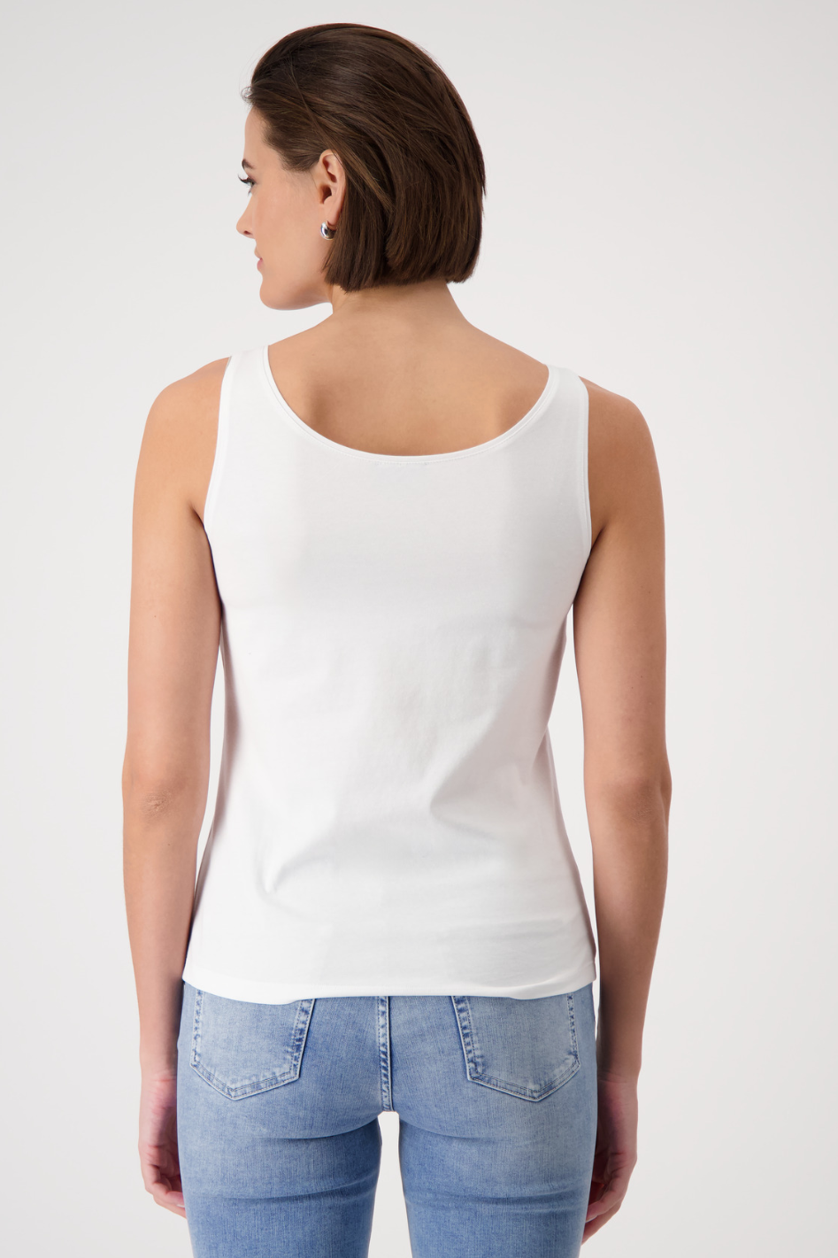 Monari Basic Round Neck Top in Cream