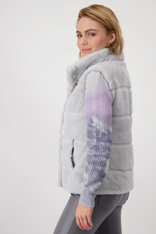 Monari Faux Fur Waistcoat | Chrome | 808267