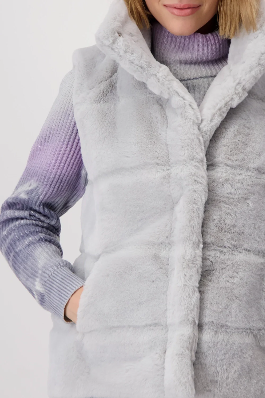 Monari Faux Fur Waistcoat | Chrome | 808267