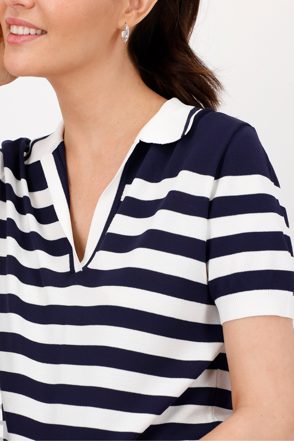 Monari Stripe Polo Shirt | Navy