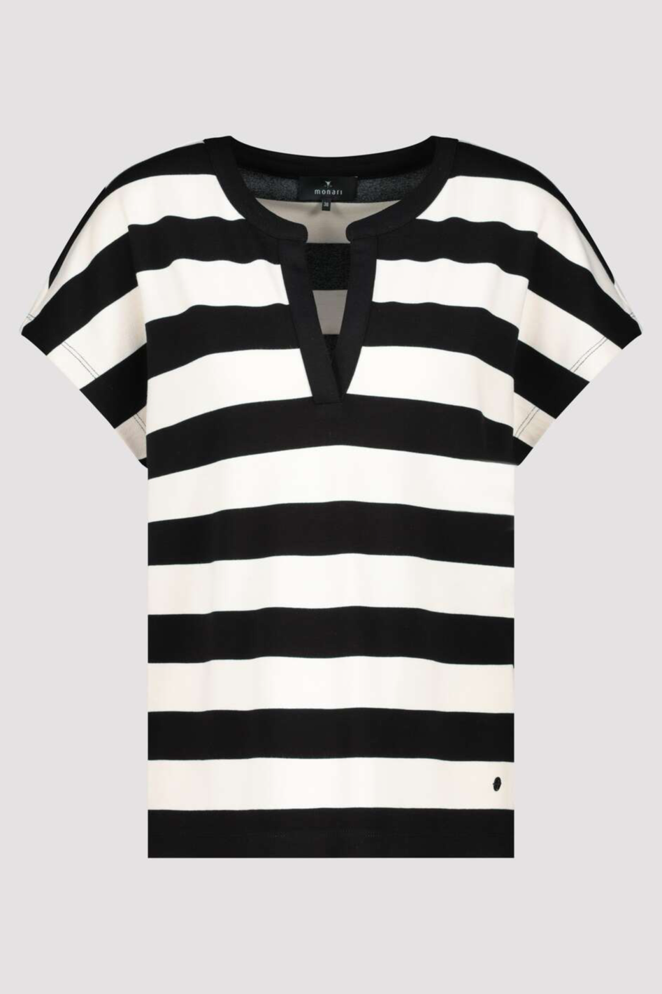 Monari Sweatshirt with Stripes in Black/Beige