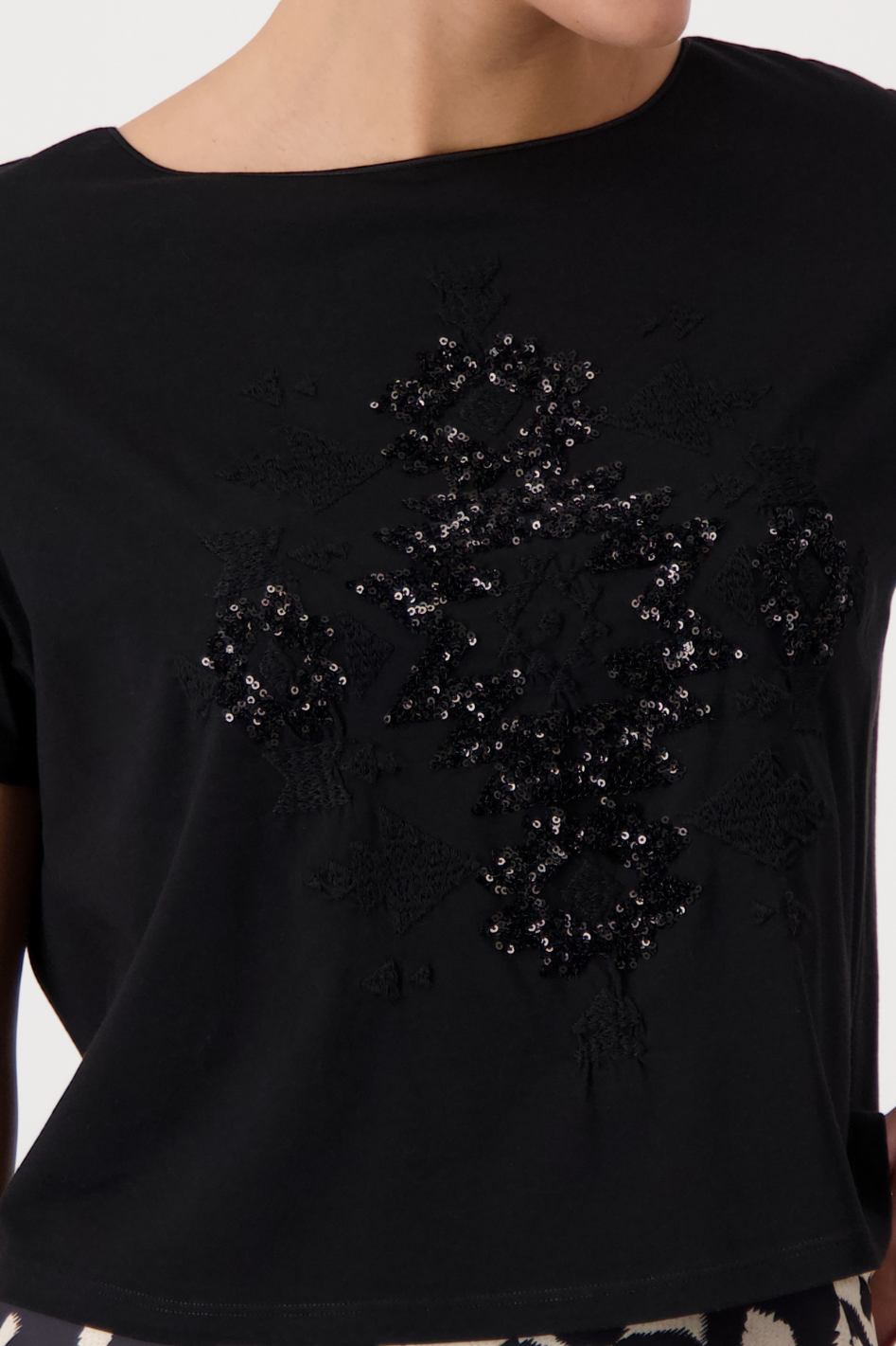 Monari T-Shirt with Sequins in Black