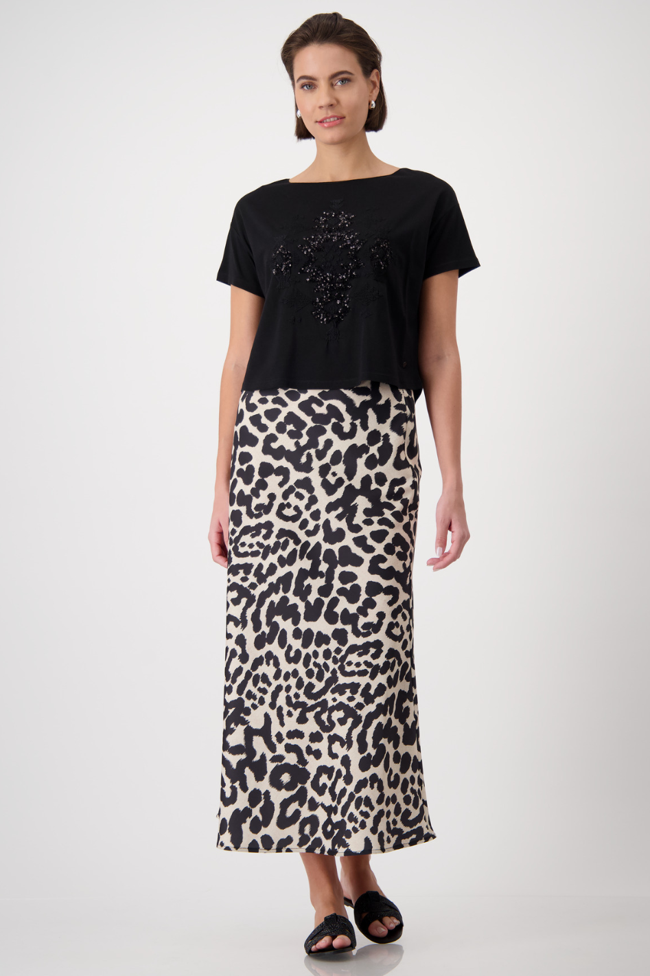 Monari T-Shirt with Sequins in Black