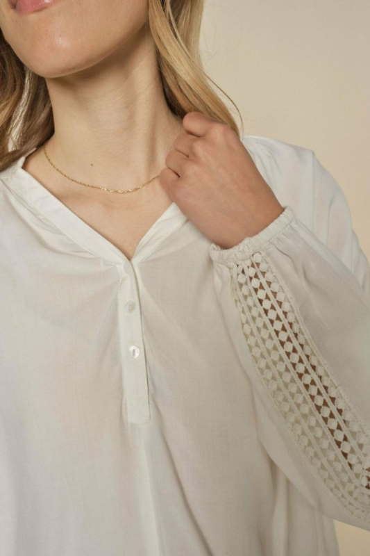 Mos Mosh Macha Lace Blouse | Ecru | 165410