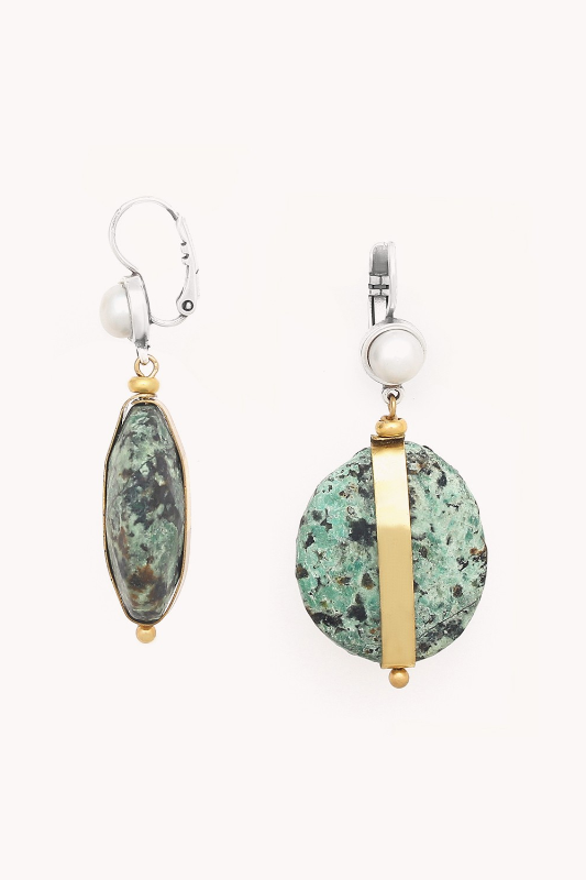 Nature Bijoux French Hook Earrings with Golden Ribbon | Mara Collection