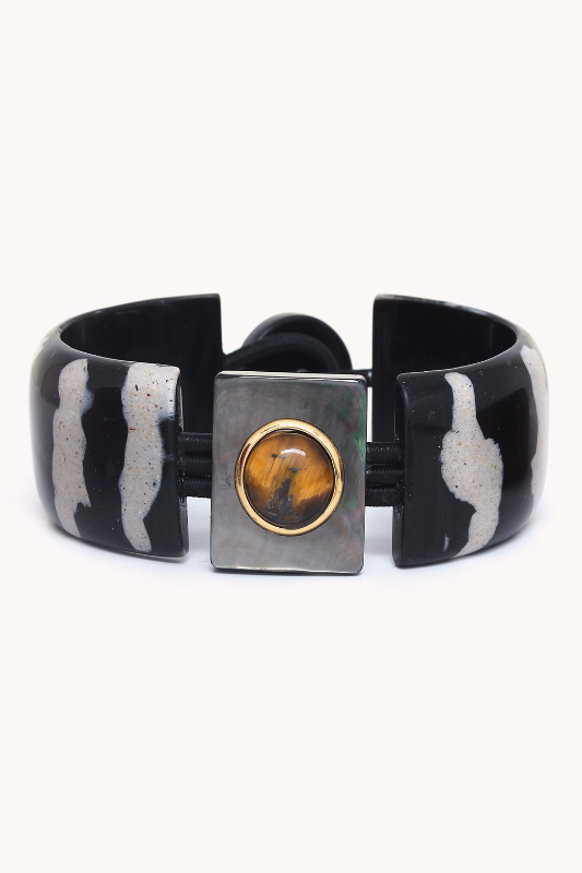 Nature Bijoux Articulated Bracelet with Button Lock | Zebra Collection