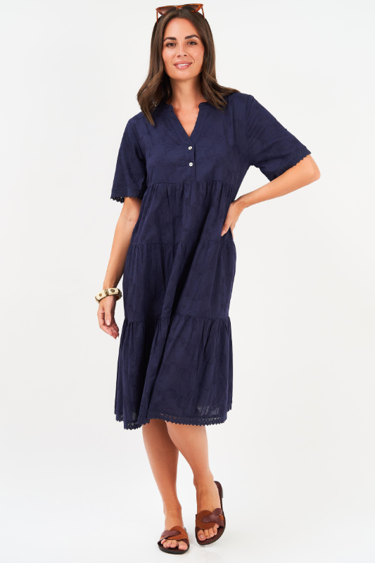 Naudic Heather Dress | Paisley Navy Broderie