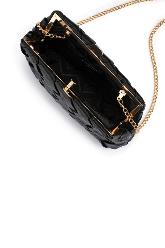 Olga Berg Quinn Woven Clutch | Black